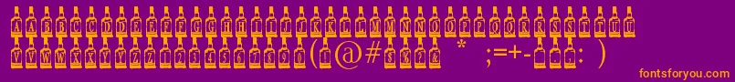 Fonte WhiskeyBottle – fontes laranjas em um fundo violeta