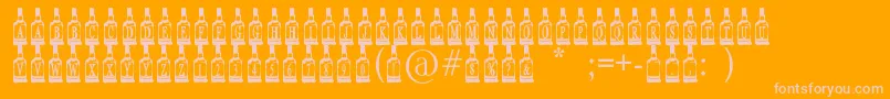 WhiskeyBottle Font – Pink Fonts on Orange Background