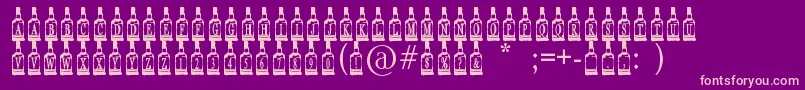 Fonte WhiskeyBottle – fontes rosa em um fundo violeta