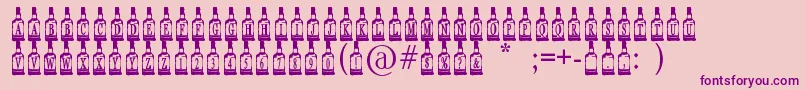 Police WhiskeyBottle – polices violettes sur fond rose