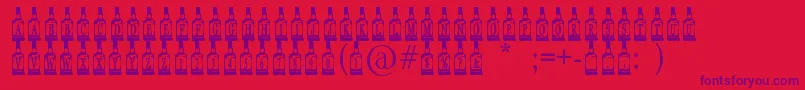 WhiskeyBottle Font – Purple Fonts on Red Background