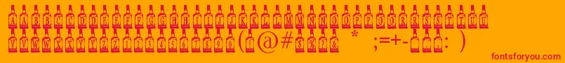 WhiskeyBottle Font – Red Fonts on Orange Background