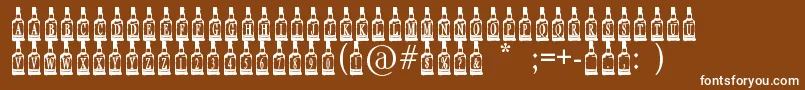 WhiskeyBottle-fontti – valkoiset fontit ruskealla taustalla