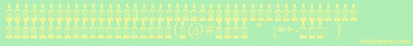 WhiskeyBottle Font – Yellow Fonts on Green Background