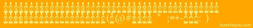 フォントWhiskeyBottle – オレンジの背景に黄色の文字