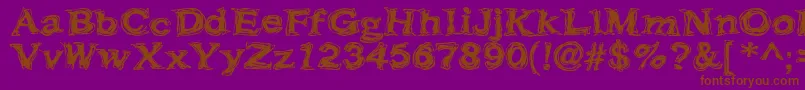 Frazzle-Schriftart – Braune Schriften auf violettem Hintergrund