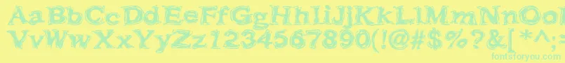 Frazzle Font – Green Fonts on Yellow Background