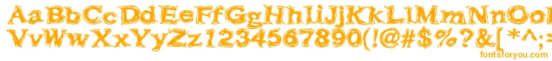 Frazzle-Schriftart – Orangefarbene Schriften auf weißem Hintergrund