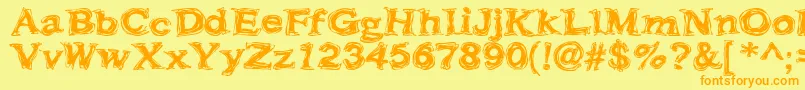Шрифт Frazzle – оранжевые шрифты на жёлтом фоне