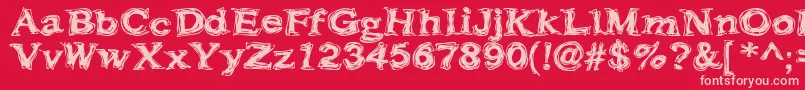 Frazzle Font – Pink Fonts on Red Background