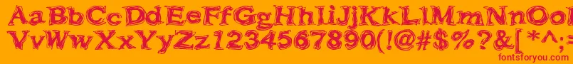 Frazzle Font – Red Fonts on Orange Background