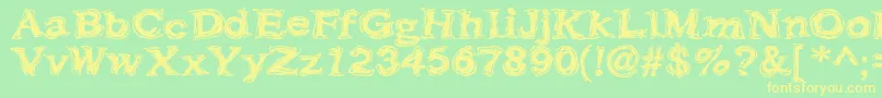 Frazzle Font – Yellow Fonts on Green Background