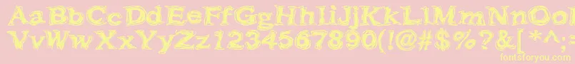 Fonte Frazzle – fontes amarelas em um fundo rosa