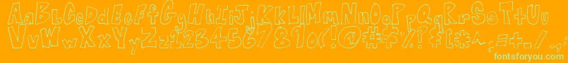 BlockedOff Font – Green Fonts on Orange Background