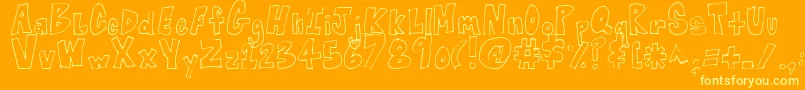 BlockedOff-Schriftart – Gelbe Schriften auf orangefarbenem Hintergrund