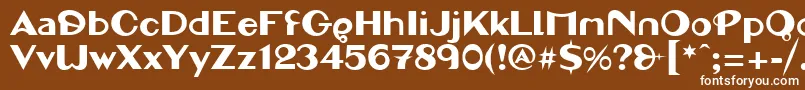 フォントLinotypemarcusan – 茶色の背景に白い文字