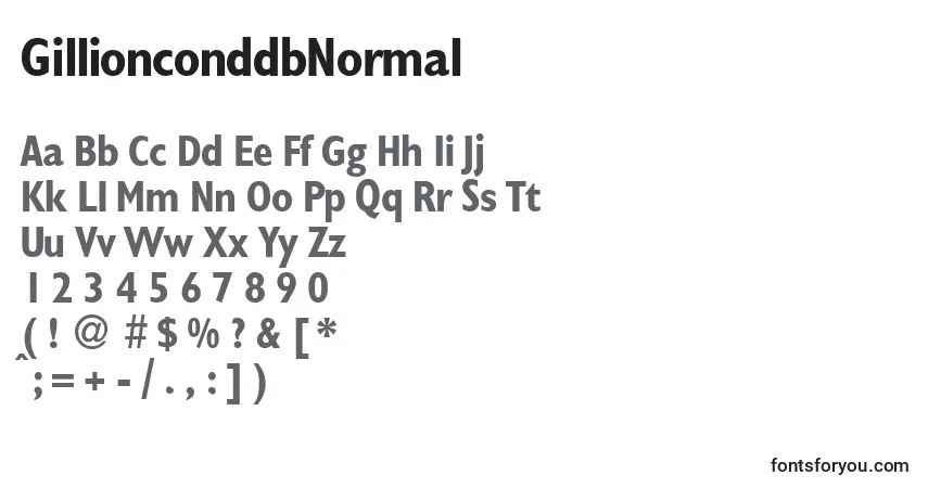 Fuente GillionconddbNormal - alfabeto, números, caracteres especiales