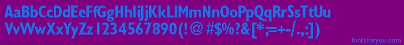 GillionconddbNormal Font – Blue Fonts on Purple Background