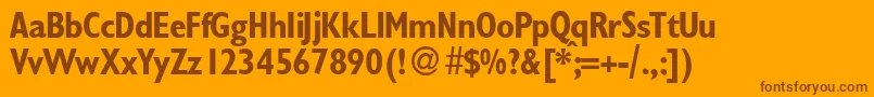 GillionconddbNormal Font – Brown Fonts on Orange Background