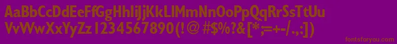 GillionconddbNormal-fontti – ruskeat fontit violetilla taustalla