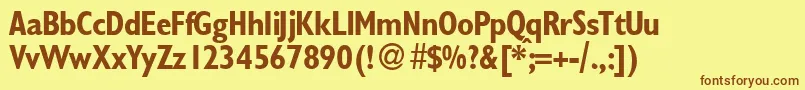 GillionconddbNormal Font – Brown Fonts on Yellow Background