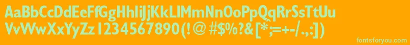 GillionconddbNormal Font – Green Fonts on Orange Background