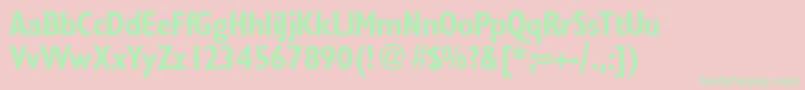 GillionconddbNormal Font – Green Fonts on Pink Background