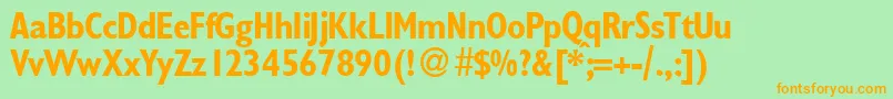 GillionconddbNormal Font – Orange Fonts on Green Background