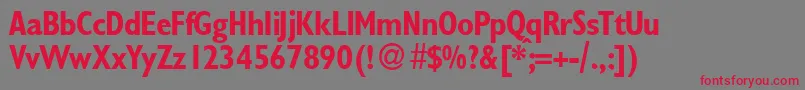 GillionconddbNormal Font – Red Fonts on Gray Background