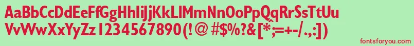 GillionconddbNormal Font – Red Fonts on Green Background