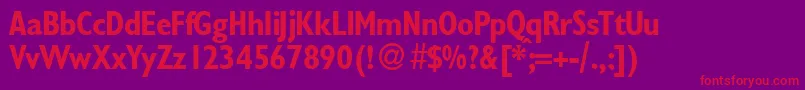 フォントGillionconddbNormal – 紫の背景に赤い文字