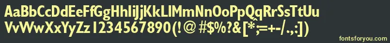 GillionconddbNormal Font – Yellow Fonts on Black Background