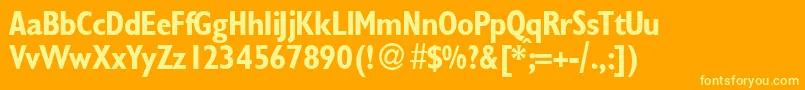 GillionconddbNormal Font – Yellow Fonts on Orange Background