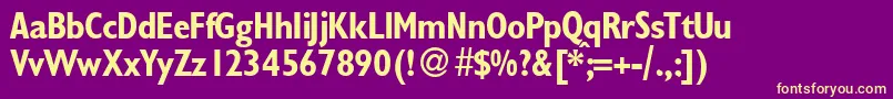 GillionconddbNormal Font – Yellow Fonts on Purple Background