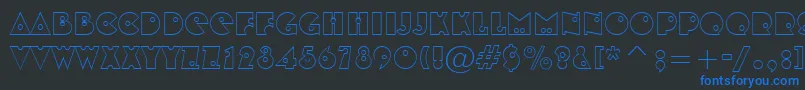 Шрифт ShotshellOpen – синие шрифты на чёрном фоне