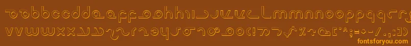 フォントMasters – オレンジ色の文字が茶色の背景にあります。