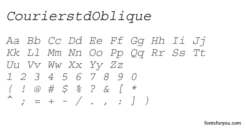 Fuente CourierstdOblique - alfabeto, números, caracteres especiales