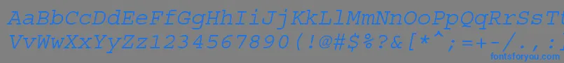 Czcionka CourierstdOblique – niebieskie czcionki na szarym tle