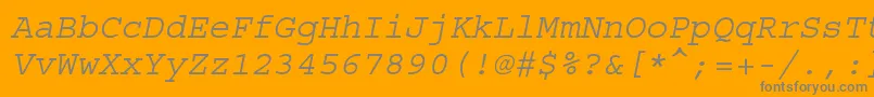 フォントCourierstdOblique – オレンジの背景に灰色の文字