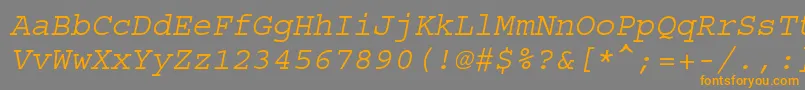Шрифт CourierstdOblique – оранжевые шрифты на сером фоне