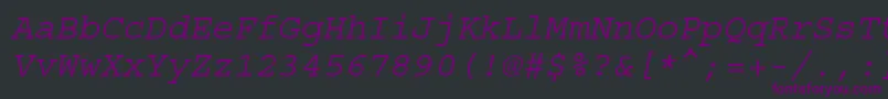 フォントCourierstdOblique – 黒い背景に紫のフォント
