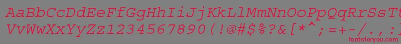Czcionka CourierstdOblique – czerwone czcionki na szarym tle