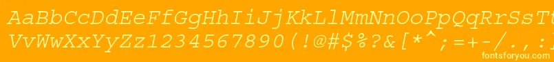 CourierstdOblique Font – Yellow Fonts on Orange Background