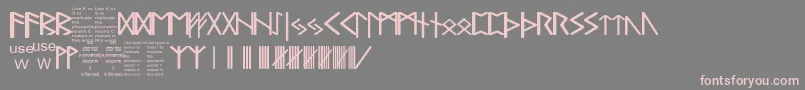 PaulsRealCelticRuneFont-Schriftart – Rosa Schriften auf grauem Hintergrund
