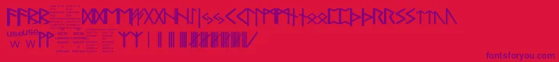 Fonte PaulsRealCelticRuneFont – fontes roxas em um fundo vermelho