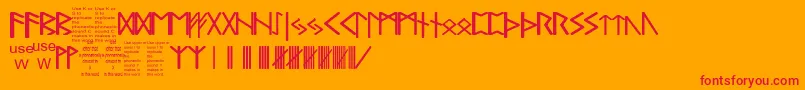 PaulsRealCelticRuneFont Font – Red Fonts on Orange Background