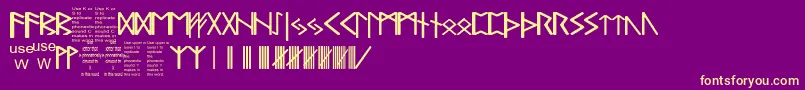 PaulsRealCelticRuneFont Font – Yellow Fonts on Purple Background