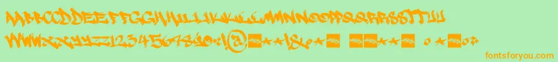 MarsnevenekskRegular Font – Orange Fonts on Green Background