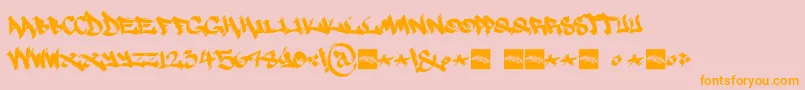 MarsnevenekskRegular-Schriftart – Orangefarbene Schriften auf rosa Hintergrund