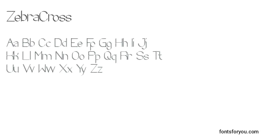 Schriftart ZebraCross – Alphabet, Zahlen, spezielle Symbole